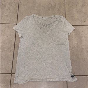 NWOT PINK Super Soft Cross Neckline T